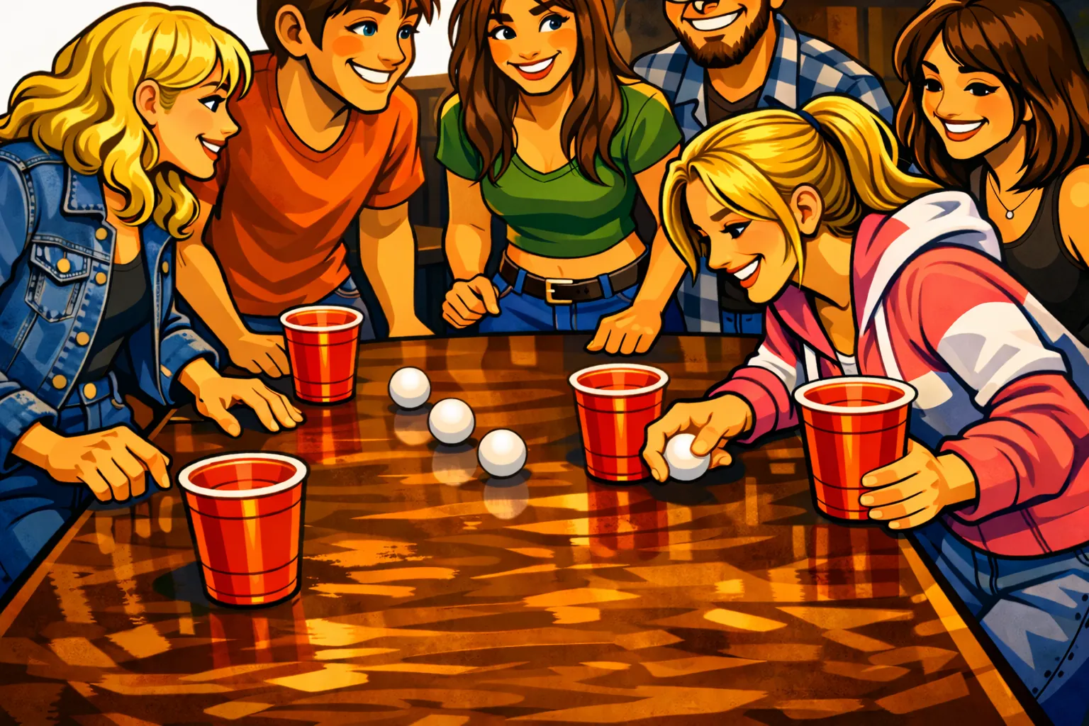 Stress Pong drankspel met bekers en pingpongballen